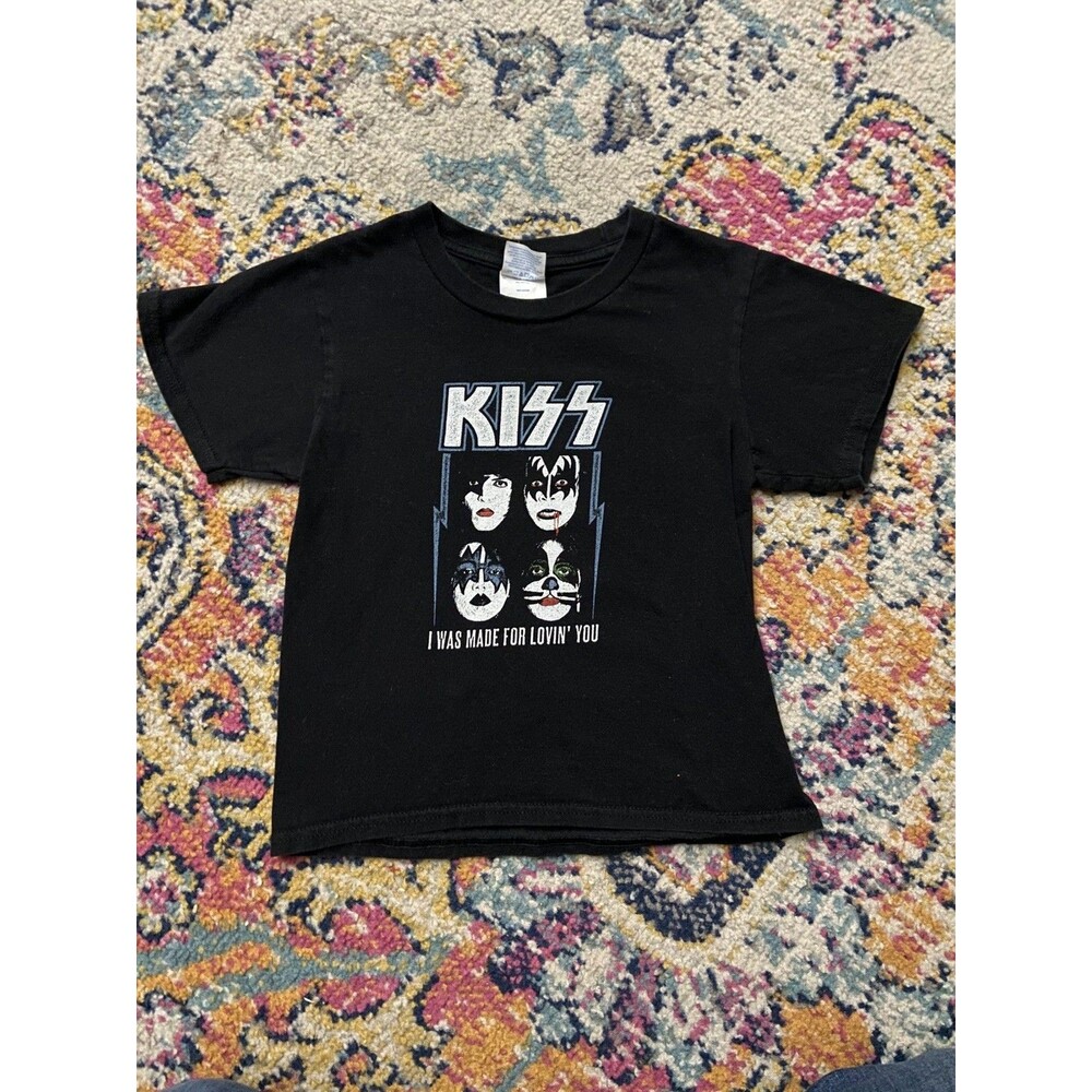 KISS "I Was Made For Lovin You" Kids Black T-Shirt Youth size XS Band Tee